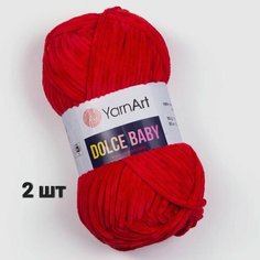 Пряжа YarnArt Dolce baby Красный (748) 2 мотка 50 г/85 м (100% микрополиэстер) ярнарт дольче беби