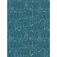 Отрезная ткань для мебели Ambesonne "Зонты от дождя" метражом для рукоделия и шитья, оксфорд, 155 см