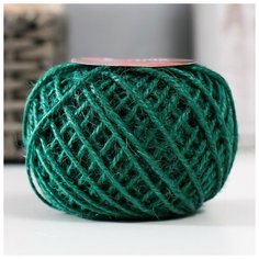 Пряжа ТероПром 100% джут 50м +-2м тёмно-зелёный 50 гр