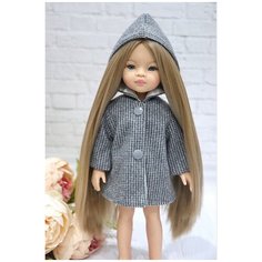 Одежда для кукол 32-35см Paola Reina, Vidal Rojas, Berjuan и др, Пальто для кукол, серая клетка Favoridolls