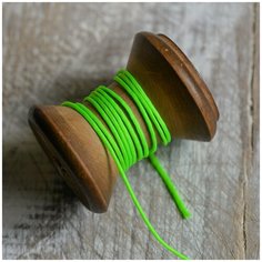 Шнур полиэстер 30 метров для рукоделия / браслетов, цвет кислотно-зеленый, 1 мм. КафеБижу