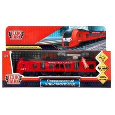 Модель металл свет-звук РЖД электропоезд 17 см, двери, красн, в кор Технопарк в кор