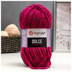 Пряжа "Dolce" 100% микрополиэстер 120м/100гр (766 т. фуксия) Yarn Art