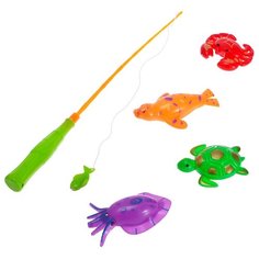 Детский набор развивающий игровой: "Веселая рыбалка": удочка, 4 рыбки Migura