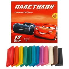 Пластилин Disney "Чемпион", Тачки, набор для лепки и творчества, 12 цветов, Сима ленд