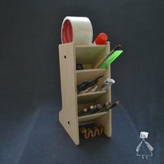 Органайзер подставка для канцелярии "Разумница", фанера 6мм Нет бренда