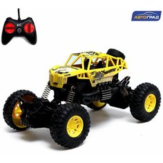 Машинка Джип радиоуправляемый Краулер, 1:18, работает от батареек, цвет жёлтый Автоград