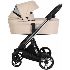 Коляска 2 в1 Ibebe I-Stop Leather короб+прогулка Beige/Chrome