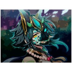 Картина по номерам на холсте игра Genshin Impact - 6728 Г 30x40