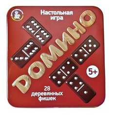 Десятое королевство Игра настольная деревянная "Домино" (жестяная коробочка) 02990