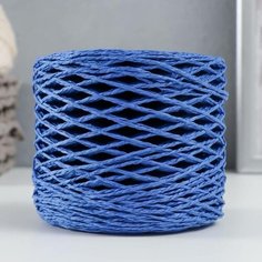 Пряжа 100% целлюлоза "Softino Raffia Color" кручёная, синяя 200м ±2м 120 гр, 1шт