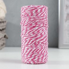 Пряжа 100% целлюлоза "Softino Raffia Color Melange" кручёная, ярко-розовая 100м ±2м 87 гр, 1шт