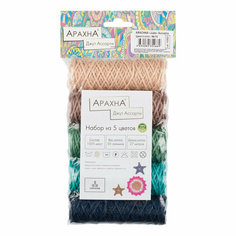 Пряжа ARACHNA Jute Ассорти 100% джут 5 х 30 г 27 м +- 1 м N 10