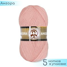 Пряжа Madame Tricote "Angora" №001 Бледно розовый, 80% акрил + 10% меринос + 10% мохер, 100гр. 550м. 5шт.