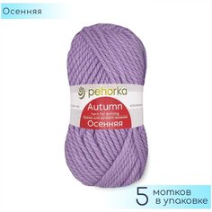 Пряжа Пехорка "Осенняя" №389 Светлая фиалка, 25% шерсть + 75% пан, 200гр. 150м. 5шт.