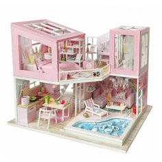 Интерьерный конструктор / Сборная модель / Румбокс Розовый фламинго (с защитным куполом) Diy House