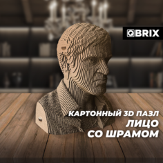 QBRIX Картонный 3D конструктор Лицо со шрамом