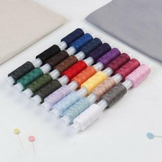 Набор ниток 40/2, 200 м, 24 шт, цвет разноцветный (комплект из 3 шт) Красная нить