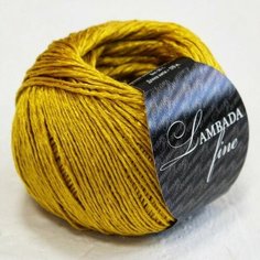 Пряжа SEAM Ламбада фине (Сеам), желтый - 12, 55% мерсеризованный хлопок, 45% вискоза, 5 мотков, 50 г, 170 м.