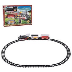 Железная дорога CLASSIC TRAIN Классический поезд со световыми и звуковыми эффектами 17 элементов JHX6628 в коробке TONGDE