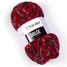 Пряжа YarnArt Dolce бордо-серый (805), 100%микрополиэстер, 120м, 100г, 1шт