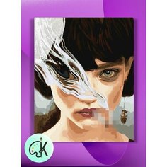 Картина по номерам на холсте Девушка в дыму, 40 х 50 см КУЛЬТУРА ЦВЕТА