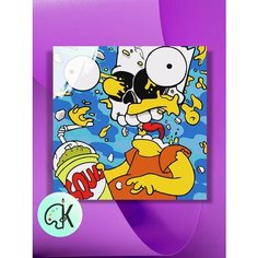 Картина по номерам на холсте Симпсоны - Бум Барт, 40 х 40 см КУЛЬТУРА ЦВЕТА