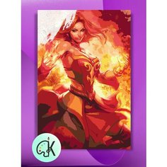 Картина по номерам на холсте Dota 2 - Dota Lina 2, 40 х 50 см КУЛЬТУРА ЦВЕТА