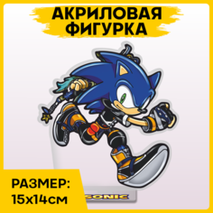 Фигурка из акрила статуэтка Соник Sonic the Hedgehog 15x14 см 1-я Наклейка