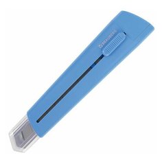 Нож канцелярский 18мм Brauberg Delta, автофиксатор, голубой (237087), 12шт.