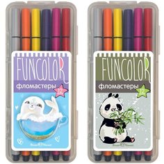 Фломастеры FUNCOLOR 12 цв, в пластиковом пенале 32-0048, 1 шт. Bruno Visconti