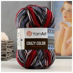 Пряжа "Crazy color" 25% шерсть, 75% акрил 260м/100гр (164 принт) Yarn Art