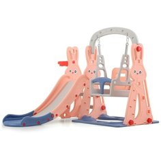 Горка + качели "Зайчонок" PS-042 Оранжевый Perfetto Sport
