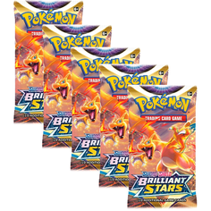 Покемон карты коллекционные: 5 бустеров Pokemon издания Sword and Shield Brilliant Stars (на английском языке) Nintendo