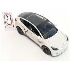 Машинка Tesla Model Y металлическая с клаксоном 1:26, свет, звук, с заправкой MSN Trading Limited