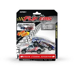 Игрушка трюковая машинка перевертыш FlipEms 2шт с пружинным механизмом AW1311-серый; синий Flipems