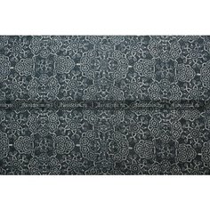Ткань Шёлк шифон Max Mara графитово- кремовый орнамент, ш136см, 0,5 м