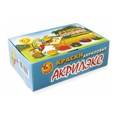 Краски акриловые 6 цветов "Акрилэкс", по 20мл, без кисти (24-6.20-50) Noname