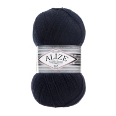 Пряжа Alize Superlana tig, 25 % шерсть, 75 % акрил, 100 г, 570 м, 1 шт., 058 т. синий