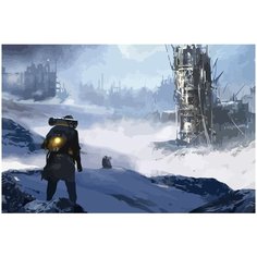 Картина по номерам на холсте Frostpunk апокалипсис пейзаж - 4