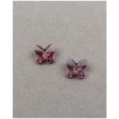 Бусины бабочки Swarovski, цвет Crystal Antique Pink (#001-ANTP), размер 8 мм, 2 шт.
