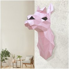 Бумажный конструктор оригами Paperraz фигура "Лама Диана" розовая