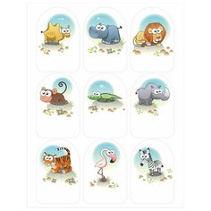 Наклейки для детского сада на шкафчик, на дверь, на кроватку, на горшок. Оранжевый Слоник