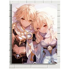 Картина по номерам Игра Genshin impact (Генишин, Ху Тао, Делюк, Сахароза, Сяо) - 8274 В 30x40
