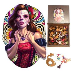 Деревянный пазл головоломка "День мертвых" Calavera-Женщина 120 деталей размер пазла А4 (20*30 см) Нет бренда