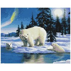 Алмазная мозаика "Белые мишки", 40x50 см, ВанГогВоМне
