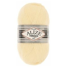 Пряжа "Superlana tig" 25% шерсть, 75% акрил 570м/100гр (01 кремовый) Alize