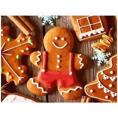 Картина по номерам на холсте Новый Год (Рождество, Дед Мороз, Снегурочка, Аниме) - 7271 Г 30x40