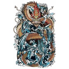 Картина по номерам на холсте Японский Дракон Китайский Дракон - 6612 В 30x40