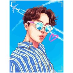 Картина по номерам на холсте kpop bts j hope Чон Хосок - 2314 30X40